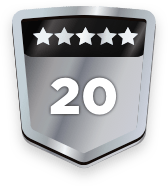 20+ ratings badge