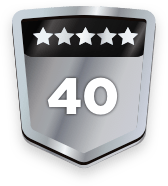 40+ ratings badge