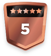5+ ratings badge
